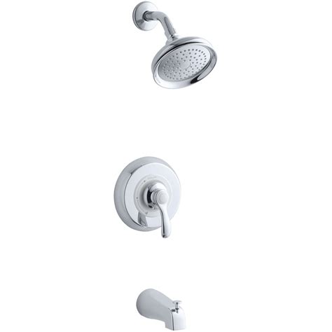 Shower head, diverter in soaking bath tub with reversible drain tub features: Kohler Fairfax Rite-Temp Pressure-Balancing Bath and ...