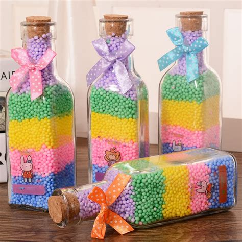 Multicolor Glass Bottles With Cute Bowknot Craft Ornaments Drift
