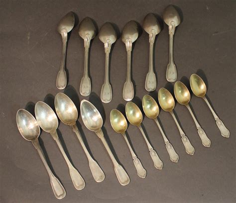 6 petites cuillères en argent massif poinçon Minerve modèle filet On