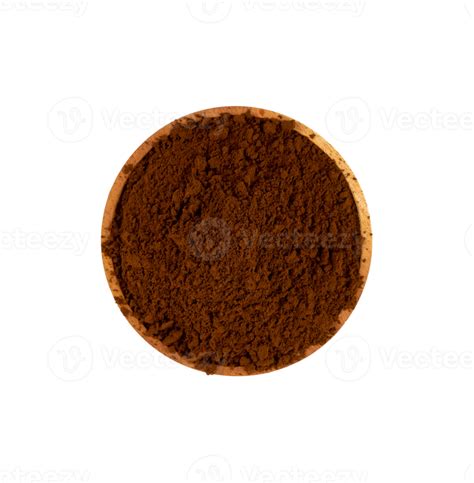 Free Instant Coffee Powder In Wooden Bowl Isolated 21496499 Png With