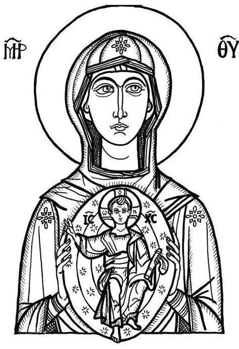 Colouring Pages Coloring Orthodox Icons Mother Mary Virgin Mary The Best Porn Website