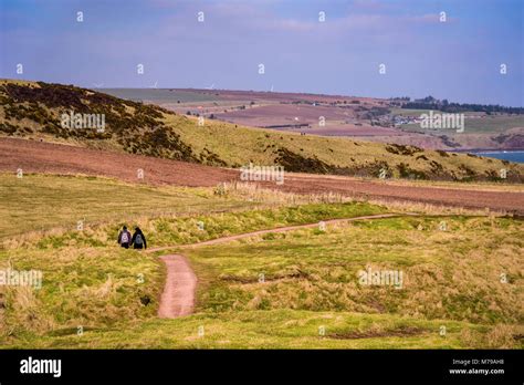 Coastal Path Walkers Walking Stock Photo Alamy