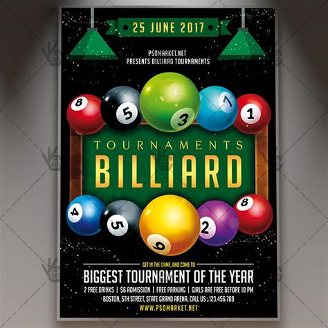 Billiard Premium Flyer Psd Template Psdmarket Images And Photos Finder