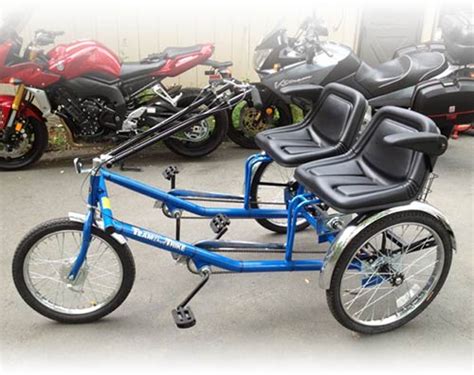 Tricycles Side By Side Team Dual Trike Rideable Bicycle Replicas