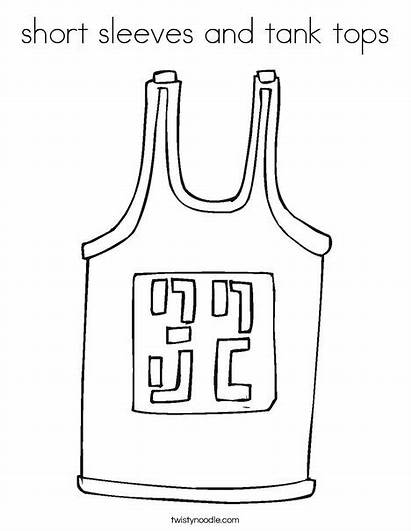 Coloring Tank Short Tops Sleeves Jersey Template