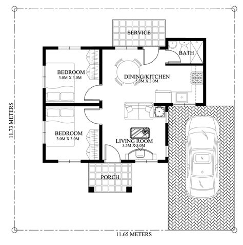 Peralta 2 Bedroom Bungalow House Design Pinoy Eplans