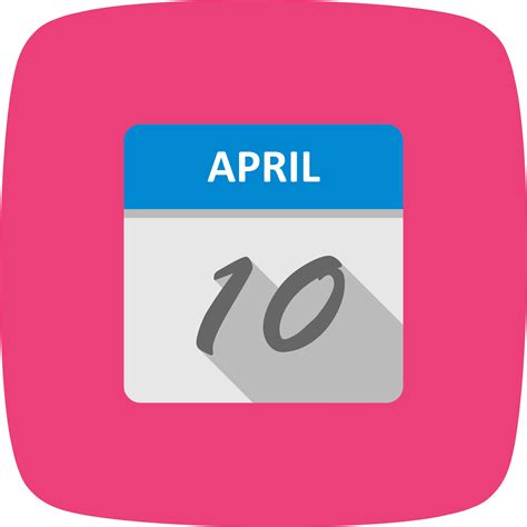 April 10th Date On A Single Day Calendar 498480 Vector Art At Vecteezy