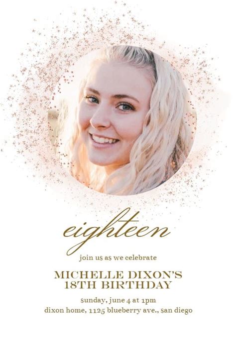 blush gold sparkles birthday invitation template greetings island in 2023 blush and gold