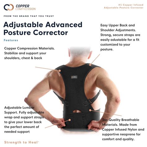 Copper Compression Posture Corrector Support Back Brace Fit For Men And Women
