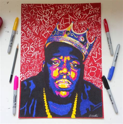 My Drawing Of Biggie Smalls Sharpie Pens On A3 Paper R90shiphop