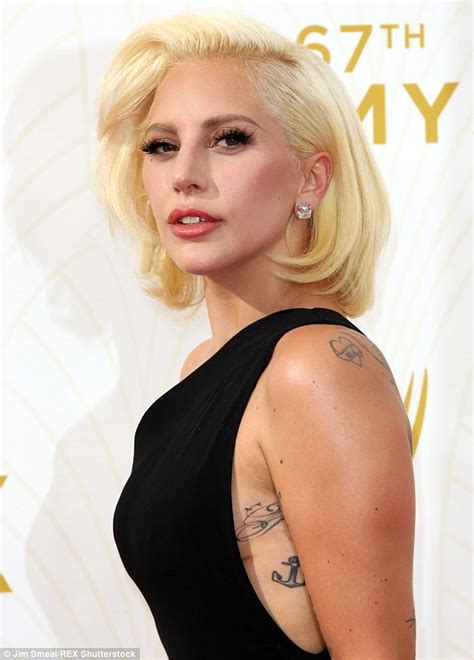 Lady Gaga Shows Off Sideboob At The Emmys 2015 In Black Gown Daily