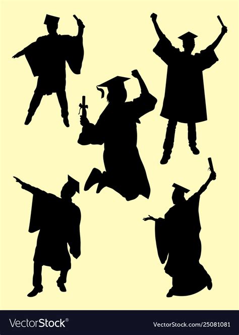 Graduation Silhouette Royalty Free Vector Image