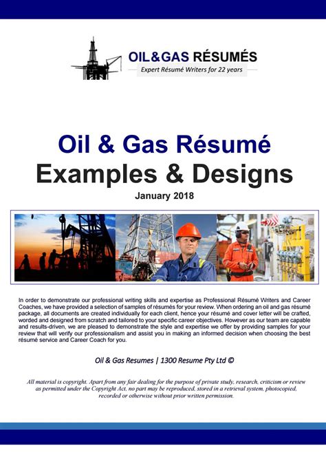 2018 Oil and Gas Resume Samples by 1300 RESUME - Issuu