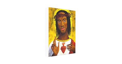 Black Jesus Portrait Canvas Print Zazzle