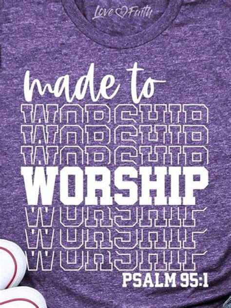 Made To Worship Psalm 951 T Shirt Out Of Stock Purple Casual