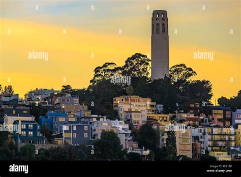 San Francisco Coit Tower Sunset Hi Res Stock Photography And Images Alamy