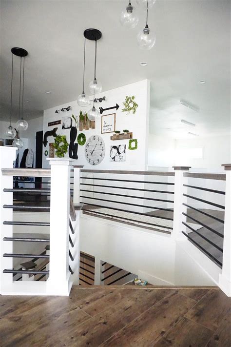 See more ideas about house stairs, farmhouse stairs, staircase design. Modern railing works well with a farmhouse style but would ...