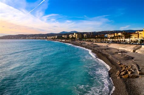 Sunset In Nice French Riviera France Stock Photo Image Of Holiday