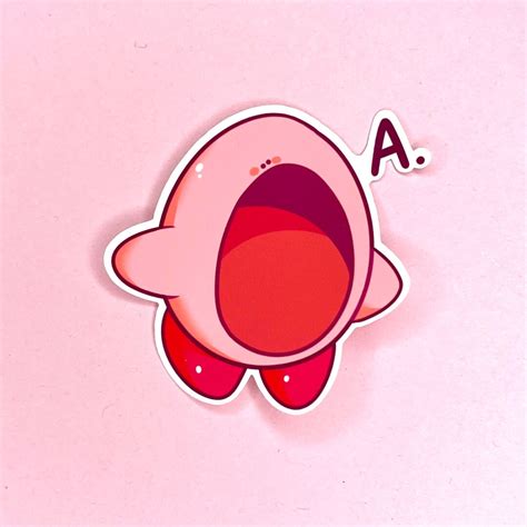 Yelling A Kirby Sticker Glossymatte Etsy