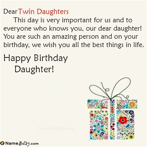 Happy Birthday Twin Daughters Image Of Cake Card Wishes