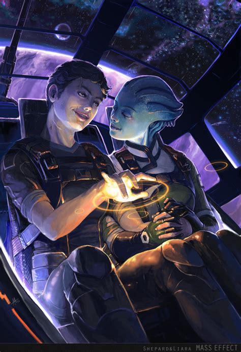 Mass Effect Shepard Liara By Onibox On Deviantart