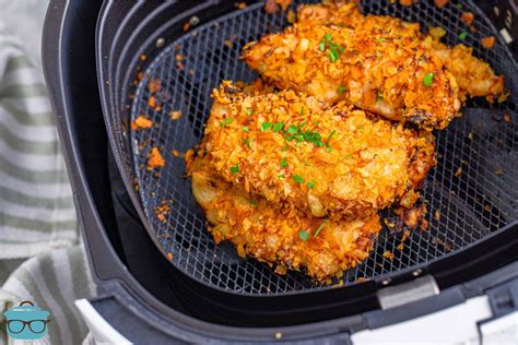 To serve, cut each cutlet into strips about 1 inch (2.5) wide and divide evenly among 4 plates. CRISPY AIR FRYER CHICKEN TENDERS RECIPE | The Country Cook