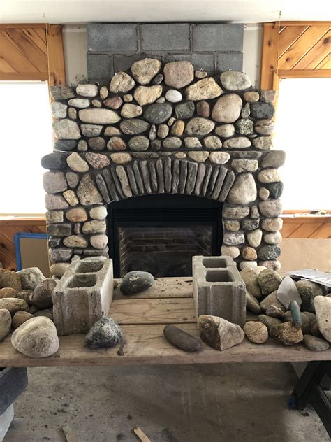 Cobble Stone Fireplace Anderson Masonry