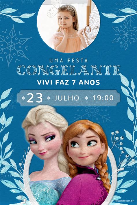 Criar Convite De Aniversário Convite Frozen Castelo Elsa Festalab