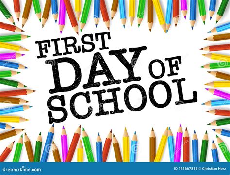 First Day Of School Poster With Pupils Children Cartoon Vector