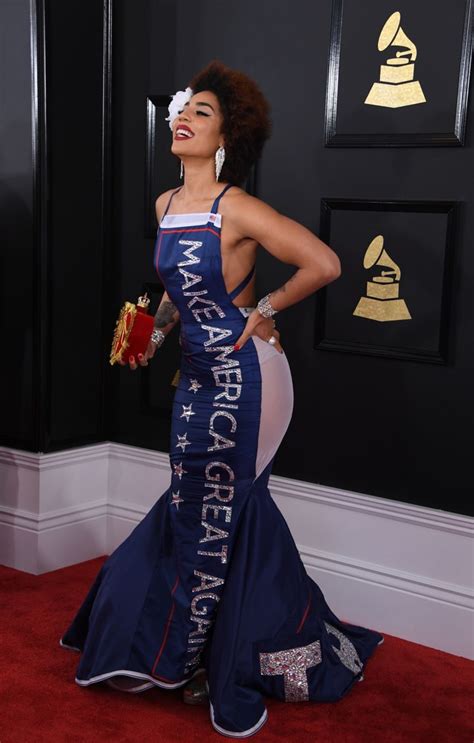 Twitter Is Losing It Over Singer Joy Villa S Trump Themed Grammys Dress Huffpost Life