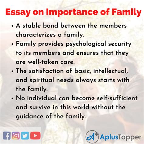 Essay on Importance of Family For Kids & Students | Essay on Importance