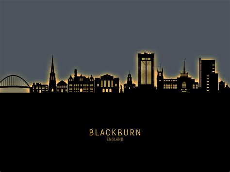 Blackburn England Skyline 42 Digital Art By Michael Tompsett Fine