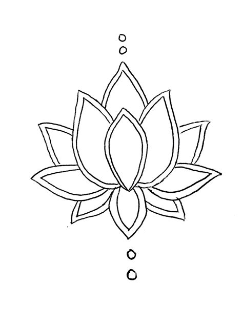 Lotus Flower Tattoo Design Outlines Sketch Coloring Page