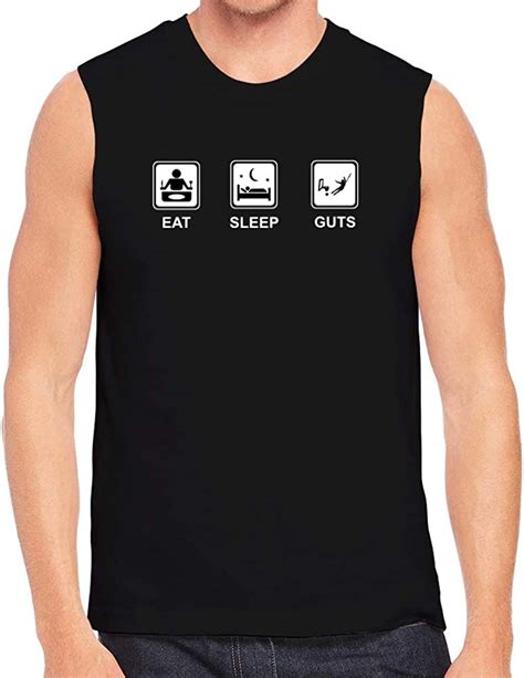 Teeburon Eat Sleep Guts Camiseta Sin Mangas Amazones Ropa Y Accesorios
