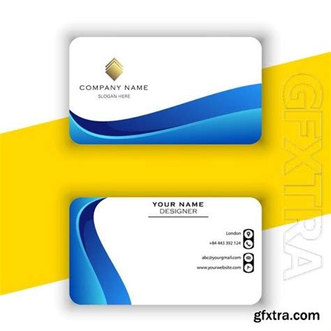 Vector Modern Blue Business Card Template Gfxtra