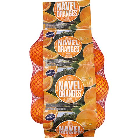 Sunkist Navel Oranges Juicy Seedless 4lb Bag Citrus Martins