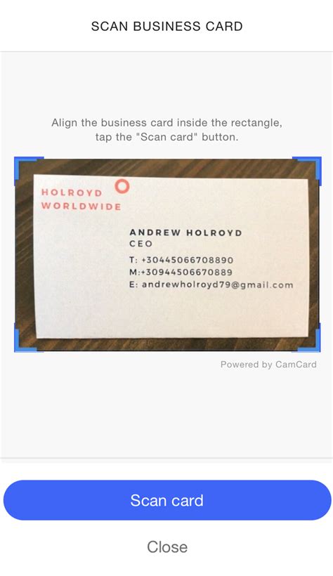 This allows you to save them in your smartphone as image or pdf formats. How to Scan Business Cards into Microsoft's Email ...