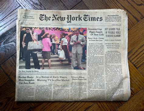 Collectable Modern Newspapers 1981 Now 2001 Us Attacked Collectors New York Times September