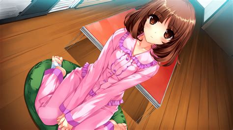 Wallpaper Anime Girl Room Pajamas Sadness 2560x1440