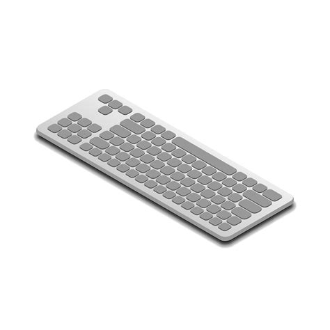 Wireless Pc Keyboard Vector Isolated On White Background With Isometric