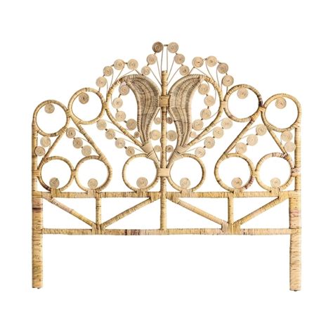Struttura legno di mogano indonesiano. Testata oriental chic rattan Testate letto etniche orientali
