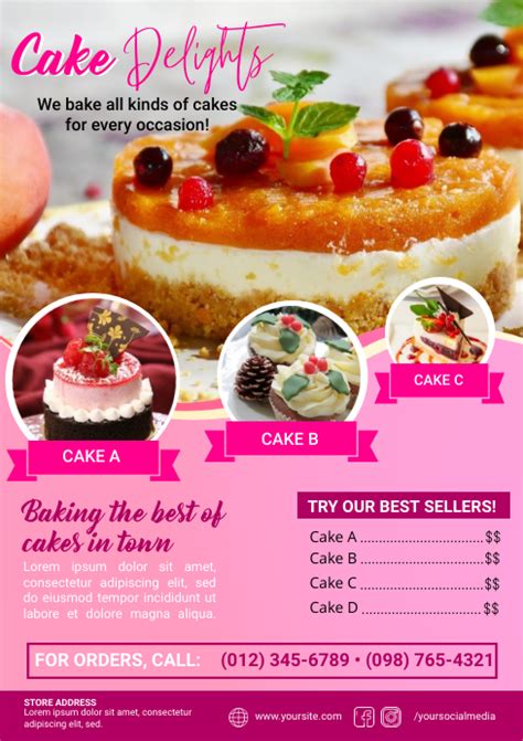 Cake Flyer Template Postermywall