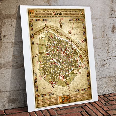 Plano Medieval De Valencia En Valenciano Y En Castellano Planos