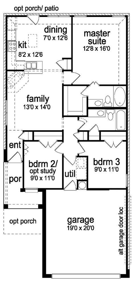 Ranch Style House Plan 3 Beds 2 Baths 1163 Sqft Plan 84 668