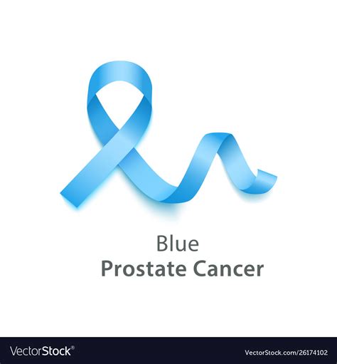 It appears that the use of a colored ribbon to raise. Blue ribbon symbolize prostate cancer awareness Vector Image
