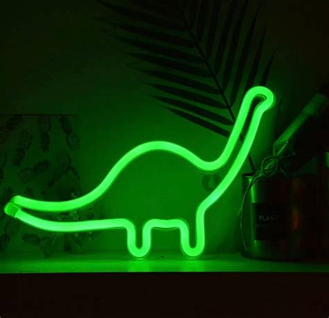Cute Dinosaur Night Lights Led Neon Signs Usb Battery Operated Etsy