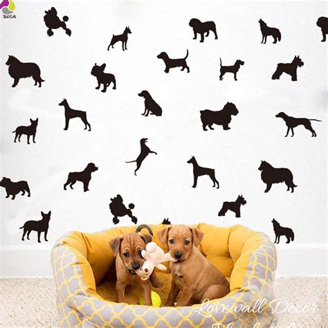 Cartoon Little Dogs Wall Sticker Baby Nursery Kids Room Cute Multi