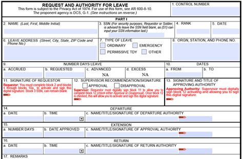 Fillable Army Da31 Leave Form Printable Forms Free Online