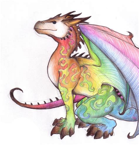 Rainbow Dragon By Yomandas On Deviantart Dragon Pictures Fantasy