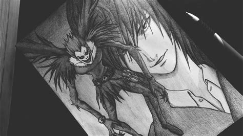 How To Draw Light And Ryuk Death Note Step By Step Youtube